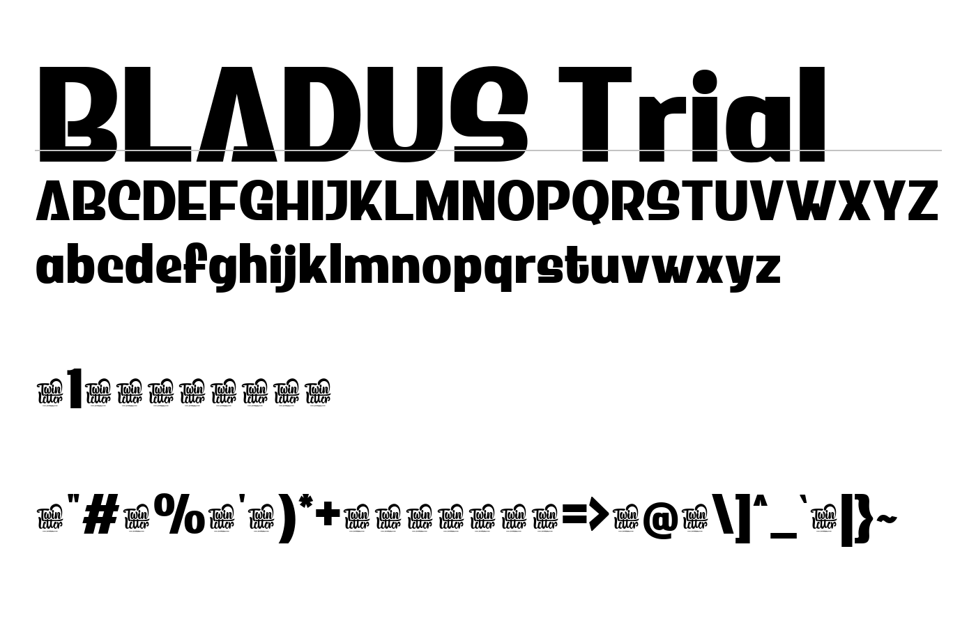 BLADUS Trial Font preview