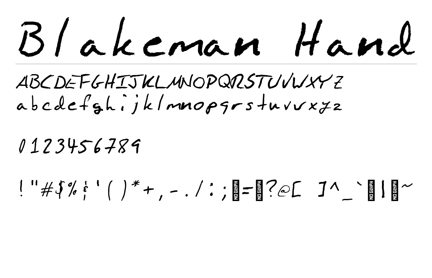 Blakeman Hand Font preview
