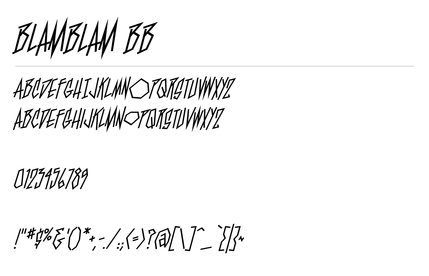 BlamBlam BB Font preview
