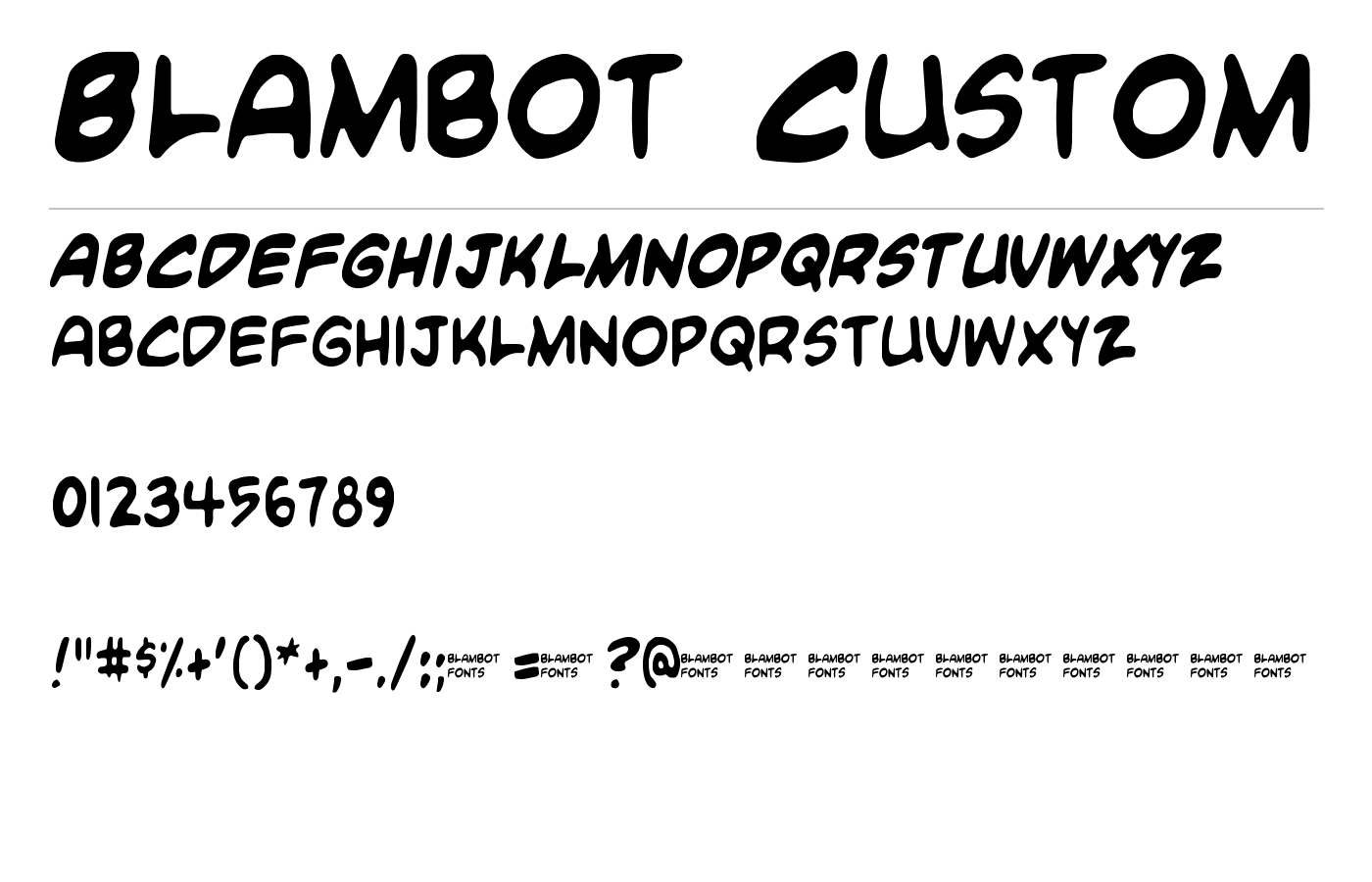 Blambot Custom Font preview