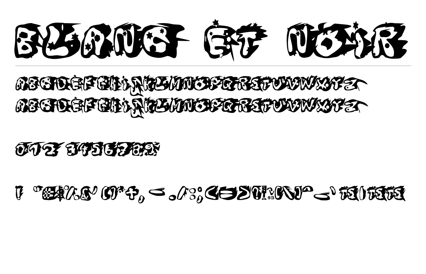 Blanc et Noir Font preview
