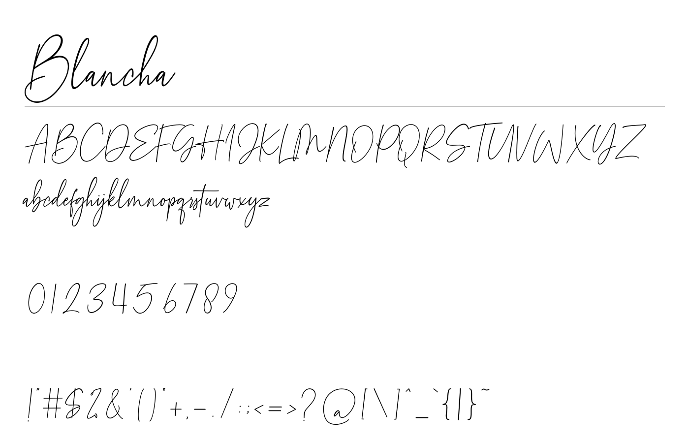 Blancha Font preview
