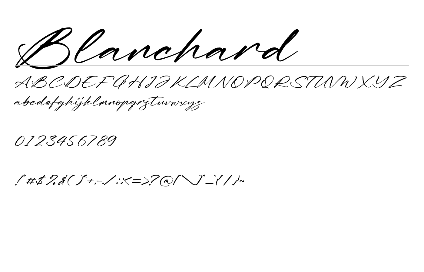 Blanchard Font preview