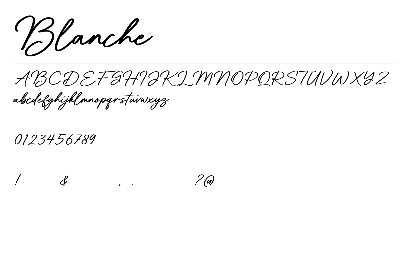 Blanche Font preview