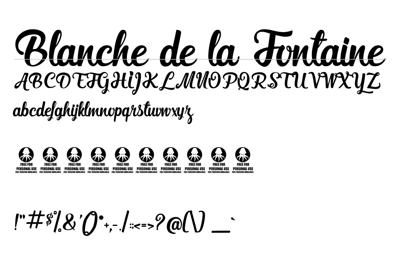 Blanche de la Fontaine Font preview