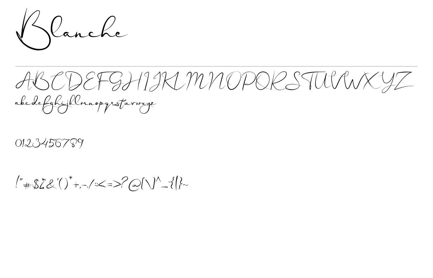 Blanche Font preview