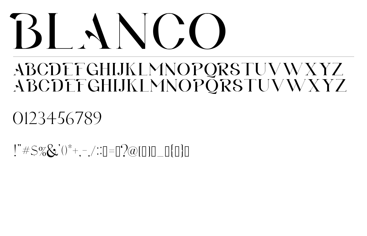 BLANCO Font preview