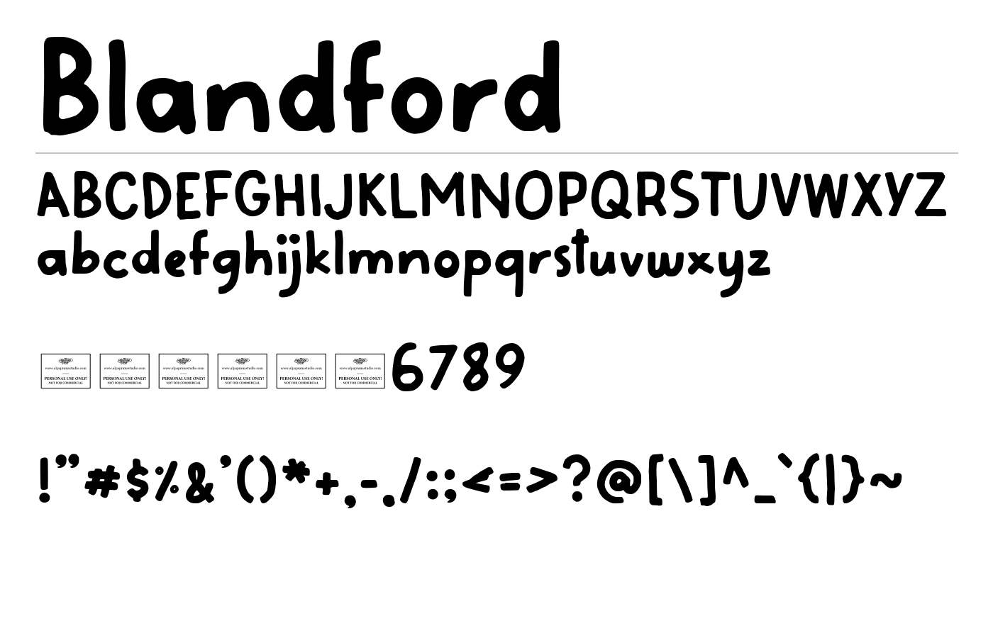 Blandford Font preview