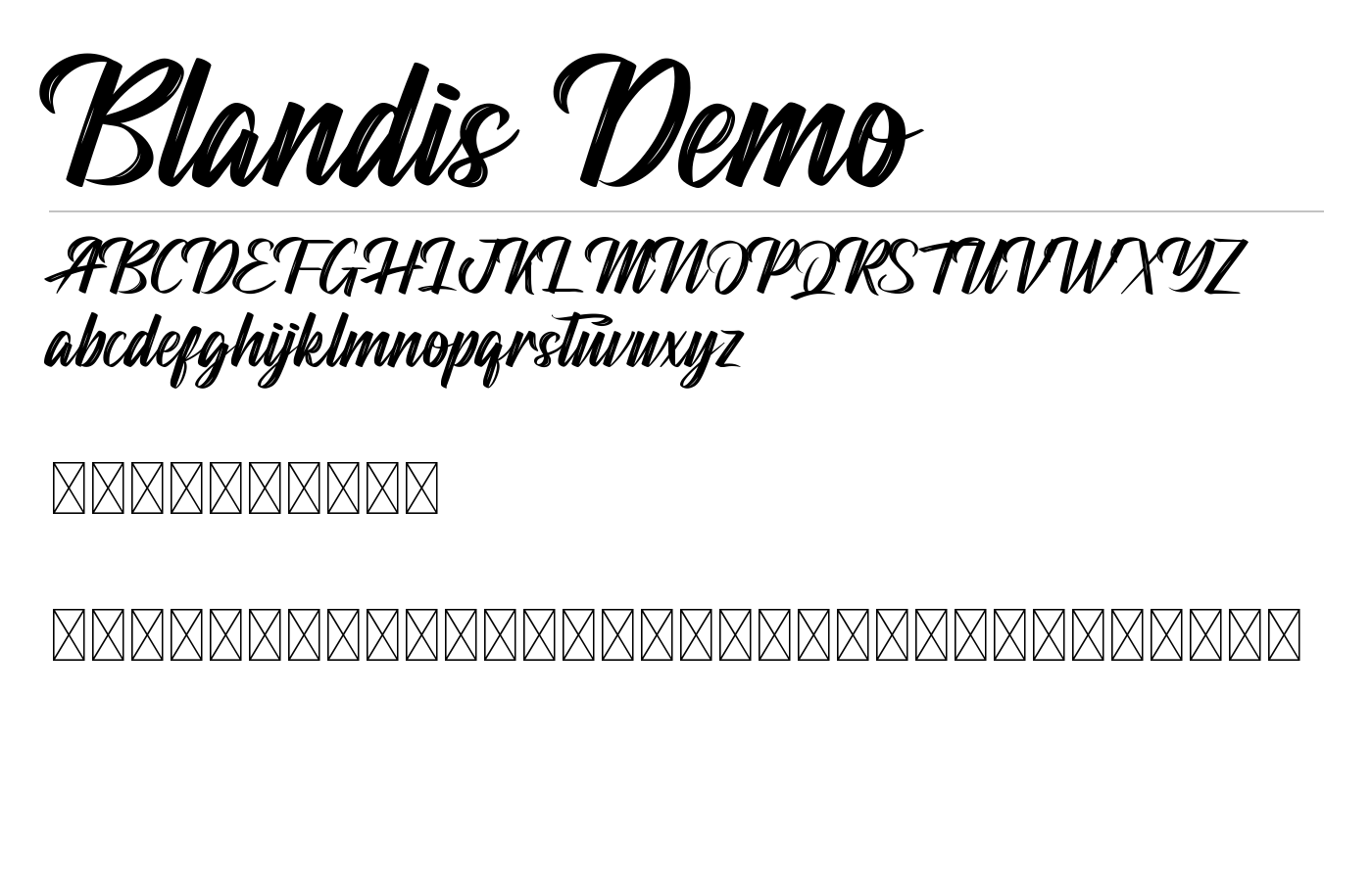 Blandis Demo Font preview