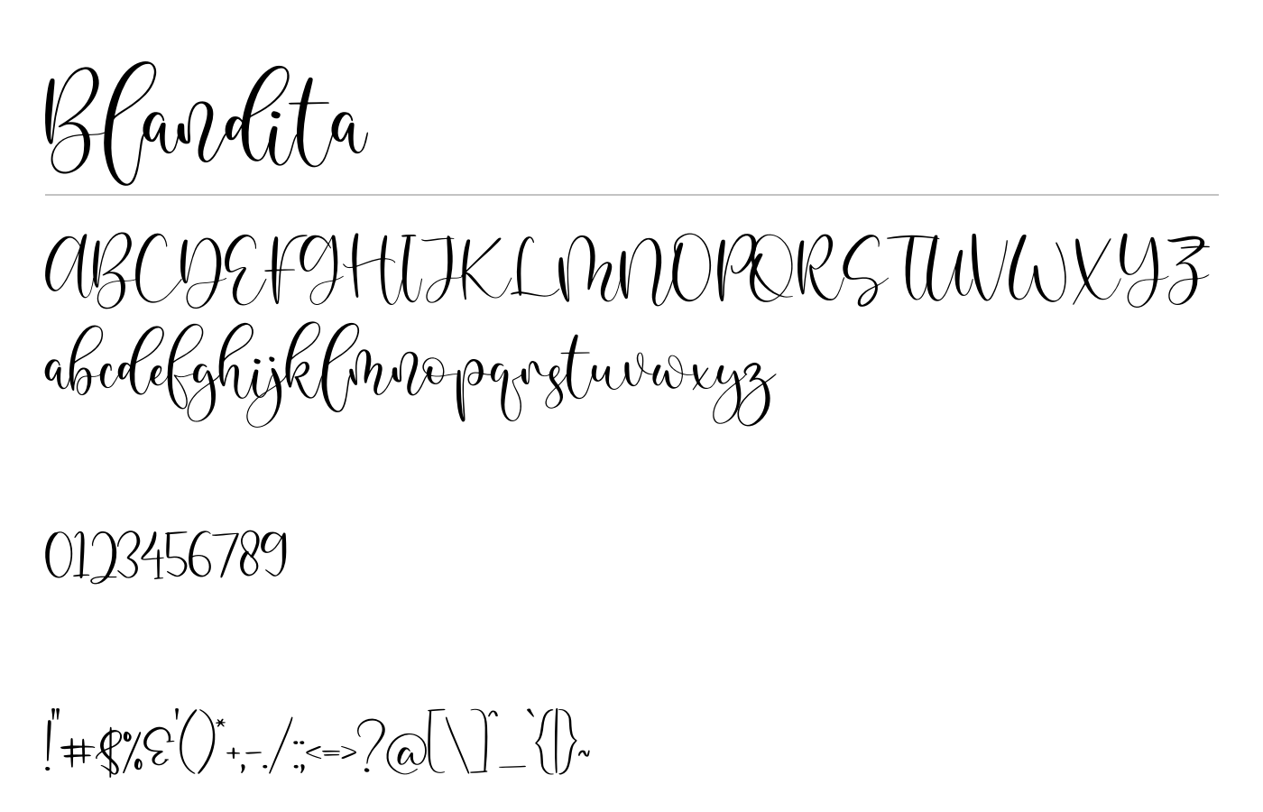 Blandita Font preview