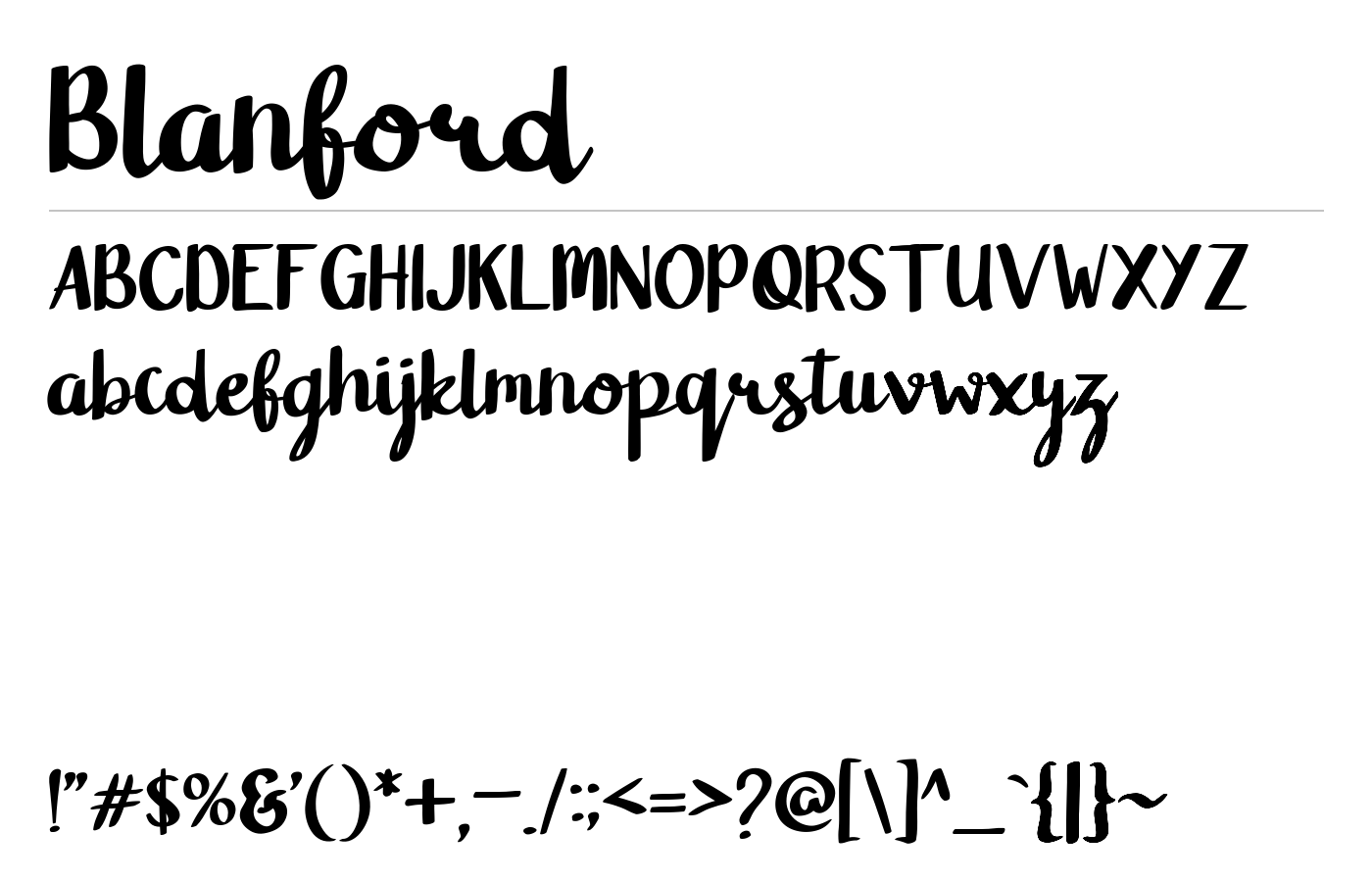 Blanford Font preview