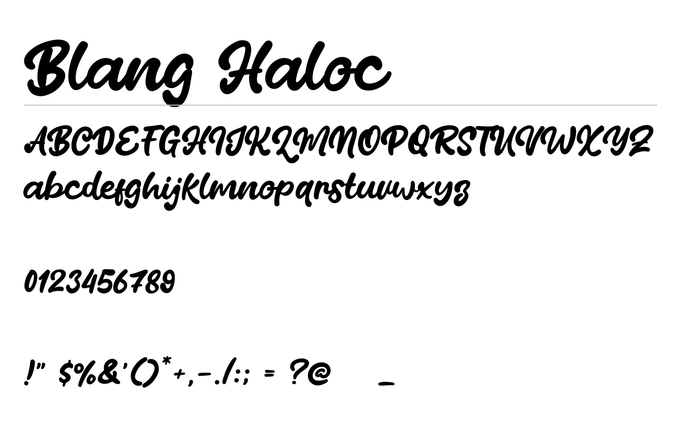 Blang Haloc Font preview