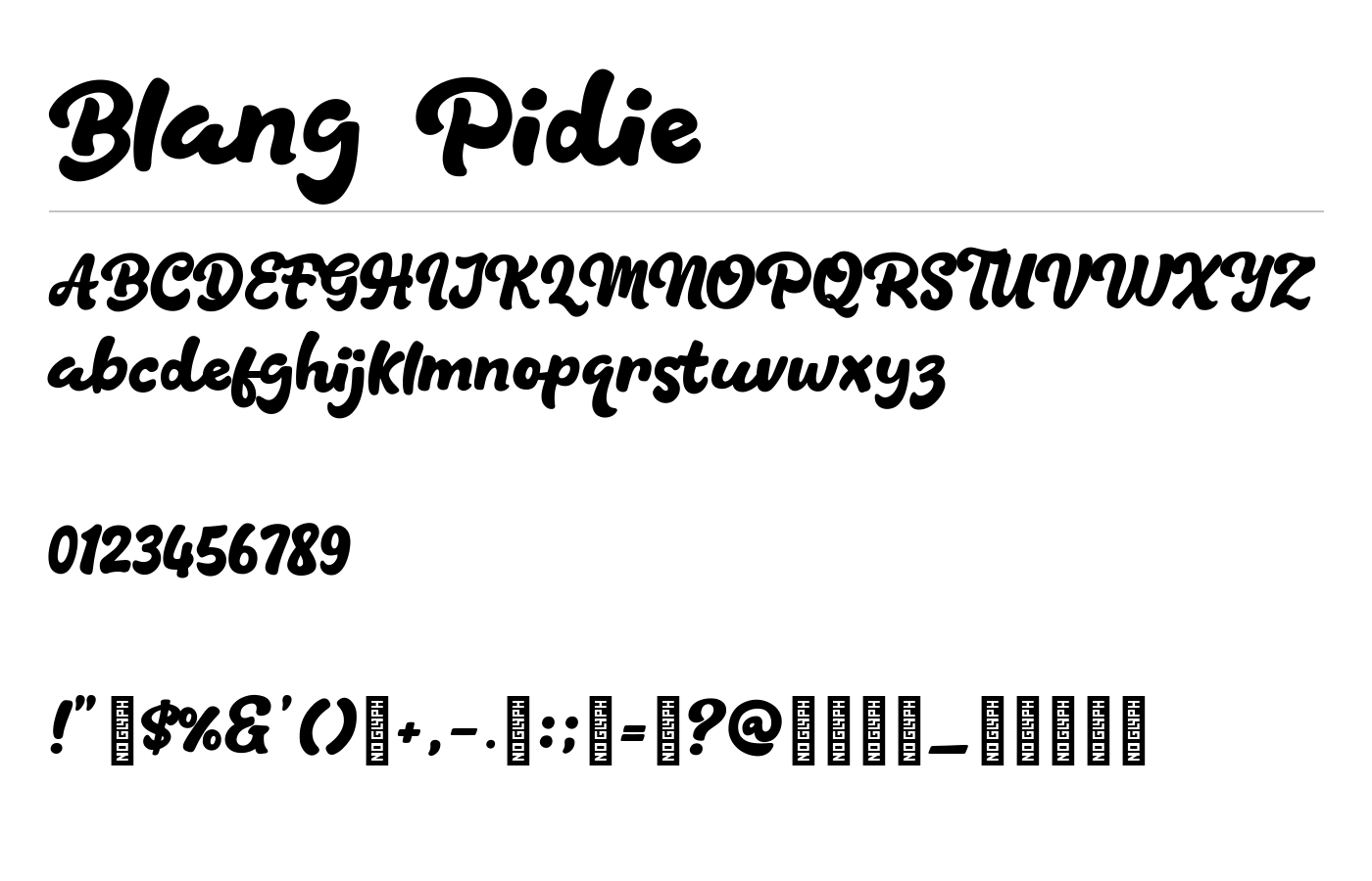 Blang Pidie Font preview