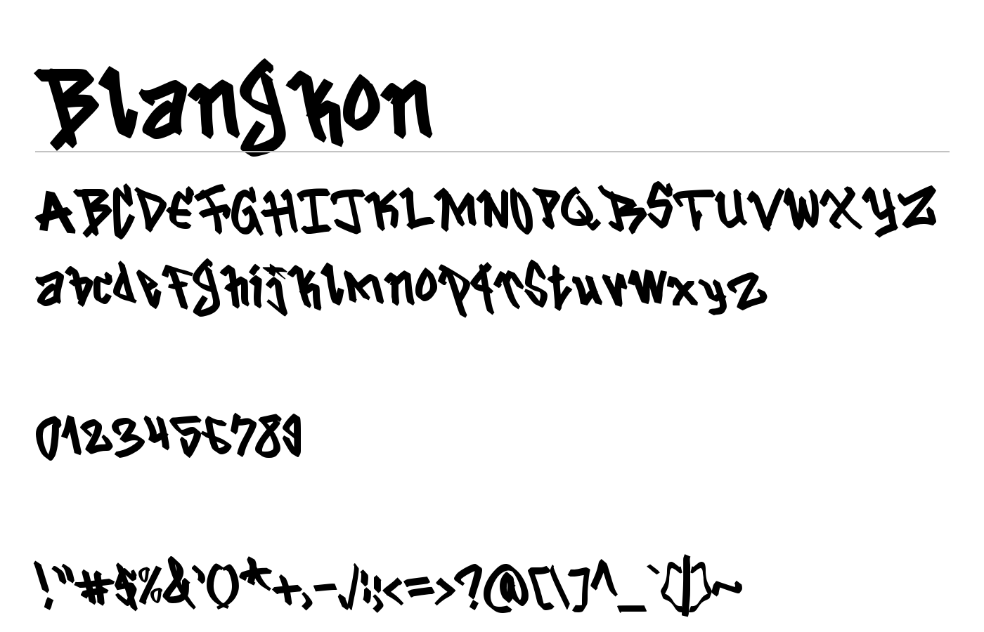 Blangkon Font preview