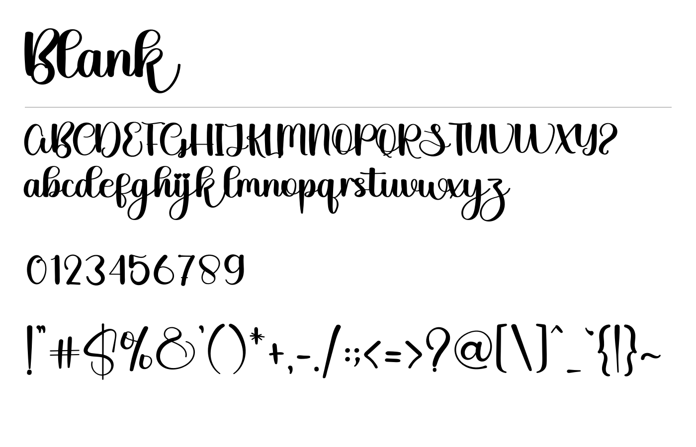 Blank Font preview