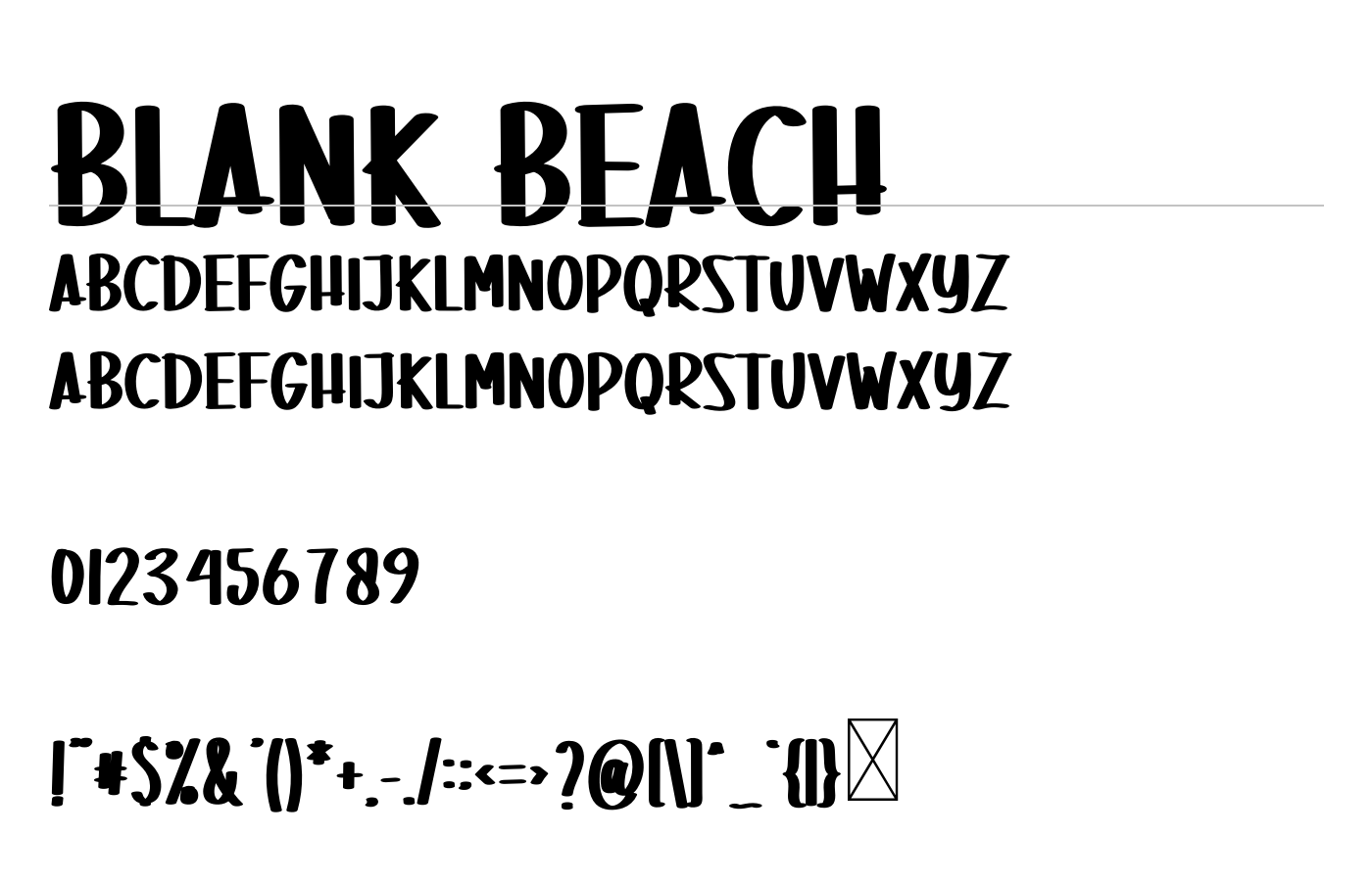 Blank Beach Font preview