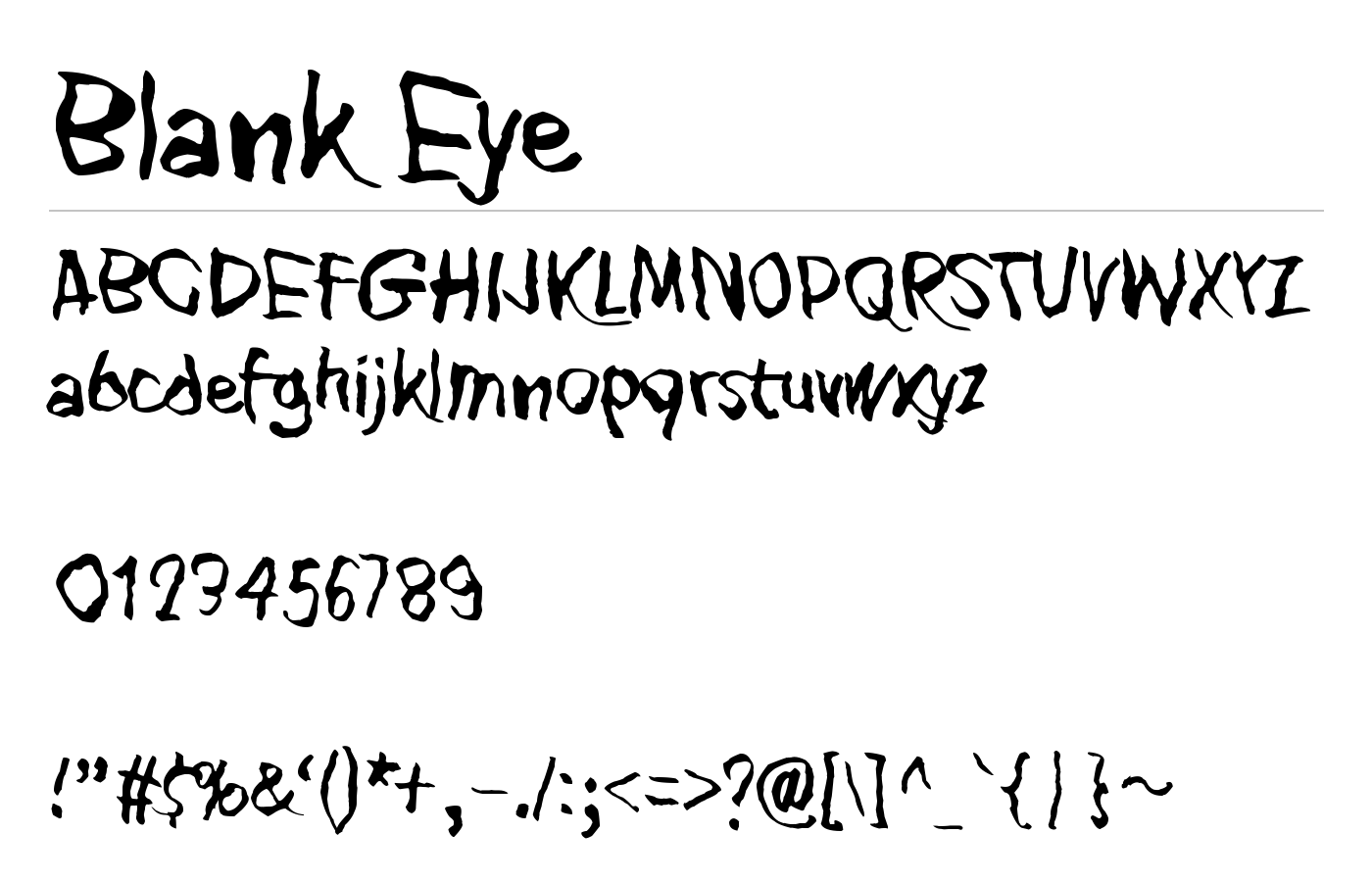 Blank Eye Font preview