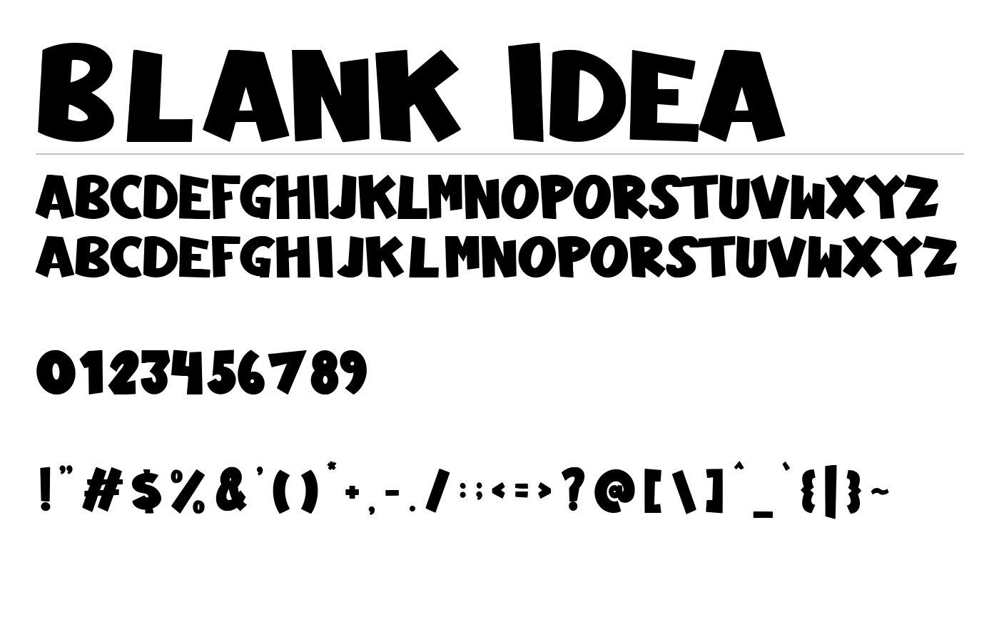 Blank Idea Font preview