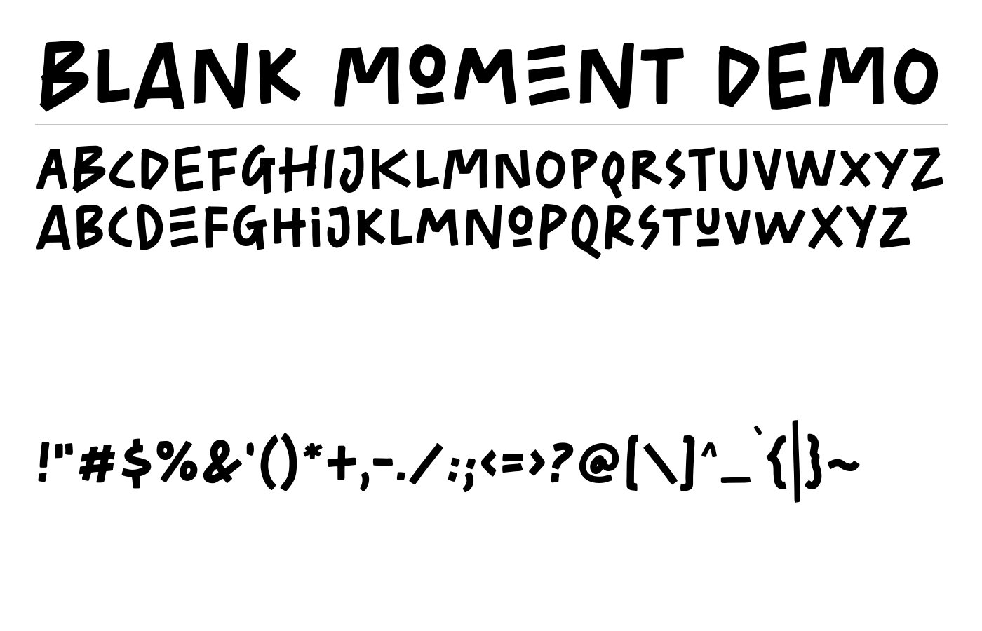 Blank Moment DEMO Font preview