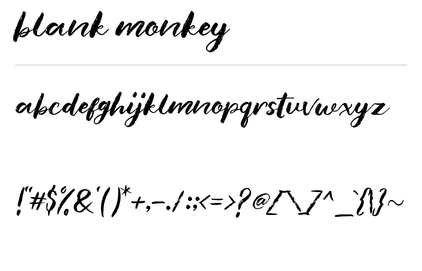 blank monkey Font preview