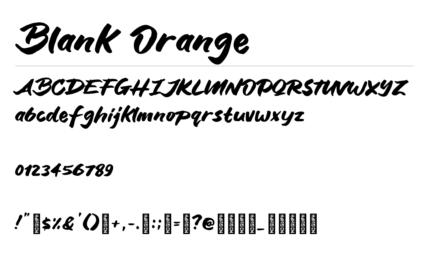 Blank Orange Font preview
