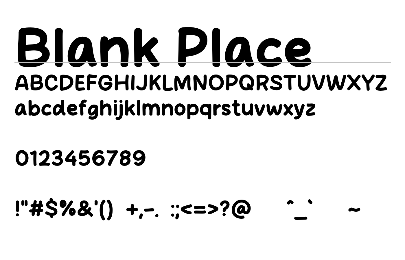 Blank Place Font preview