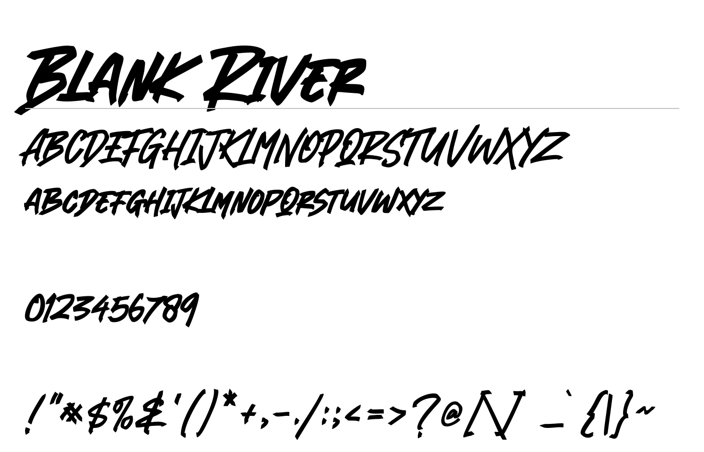 Blank River Font preview