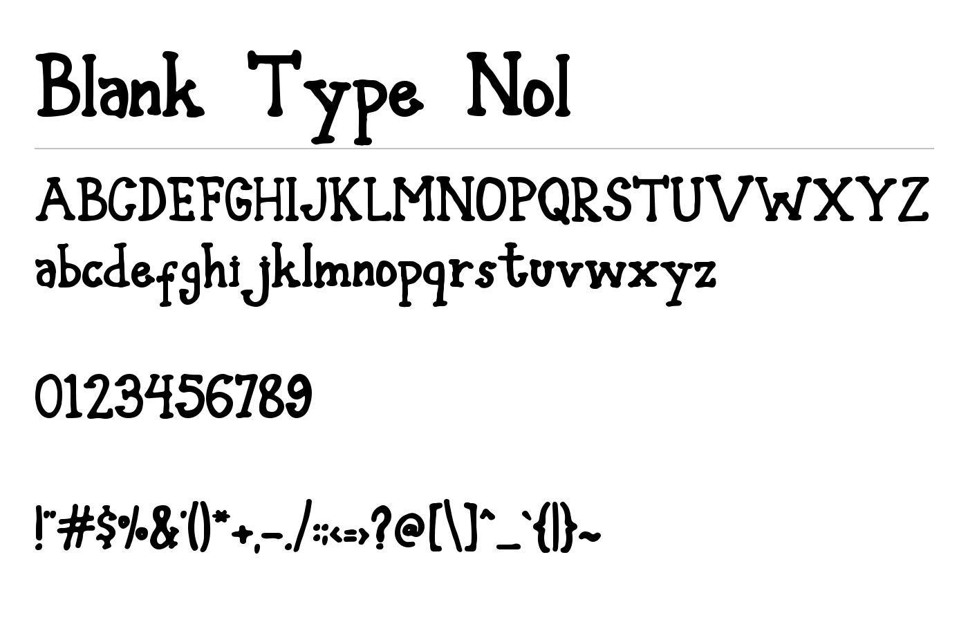 Blank Type Nol Font preview