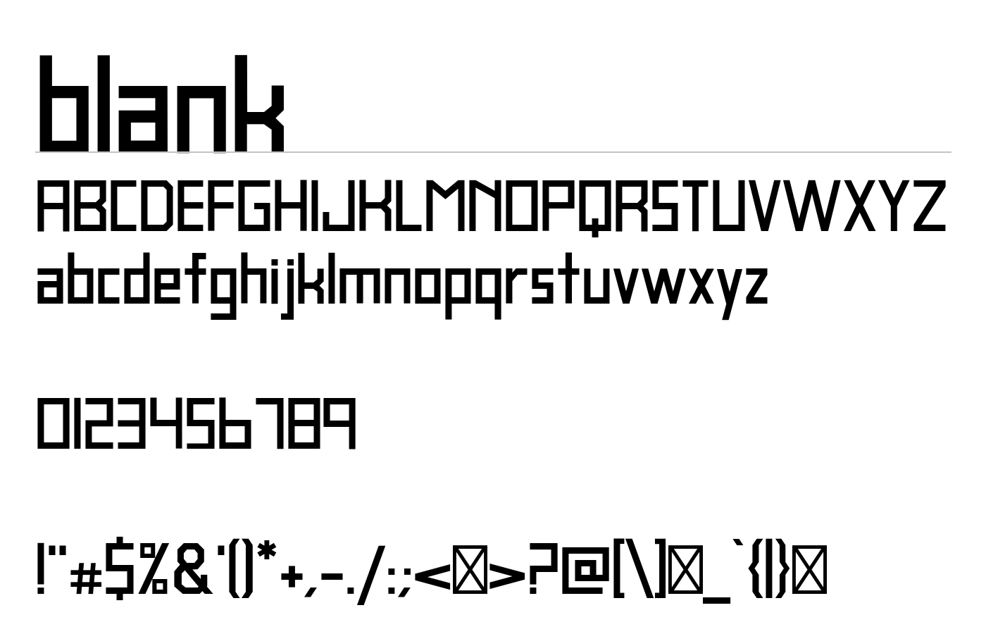blank Font preview