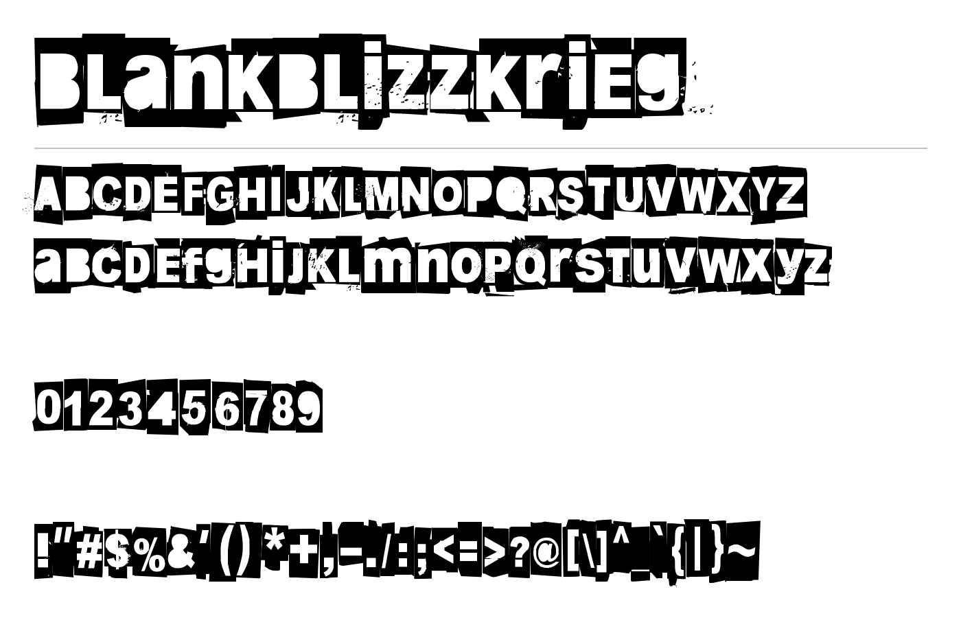 Blankblizzkrieg Font preview