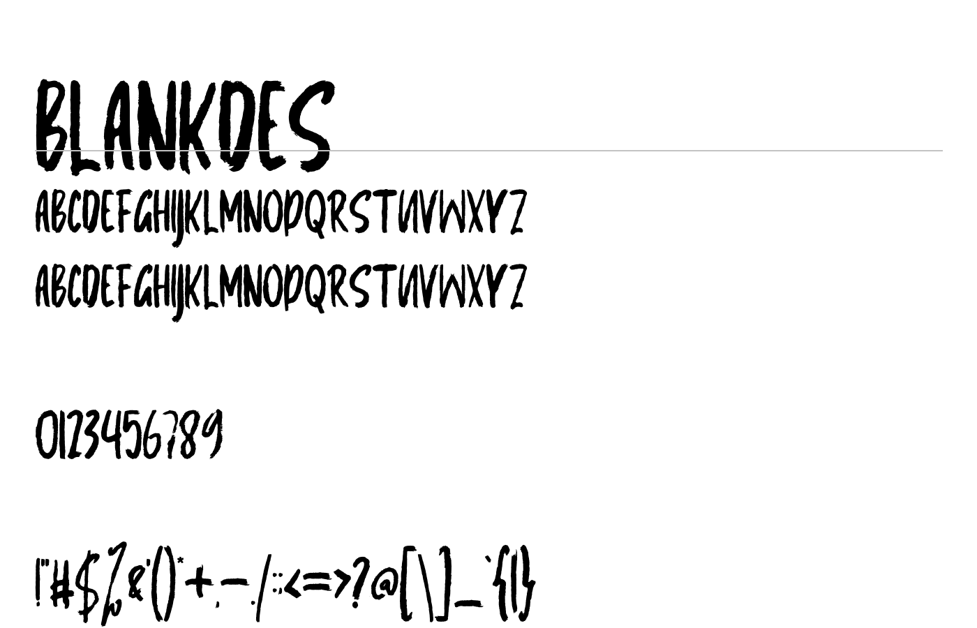 Blankdes Font preview