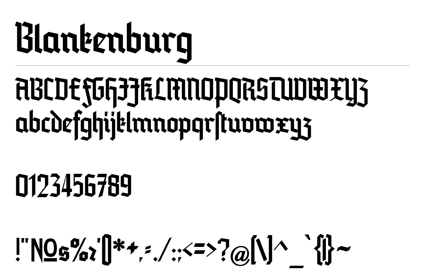 Blankenburg Font preview