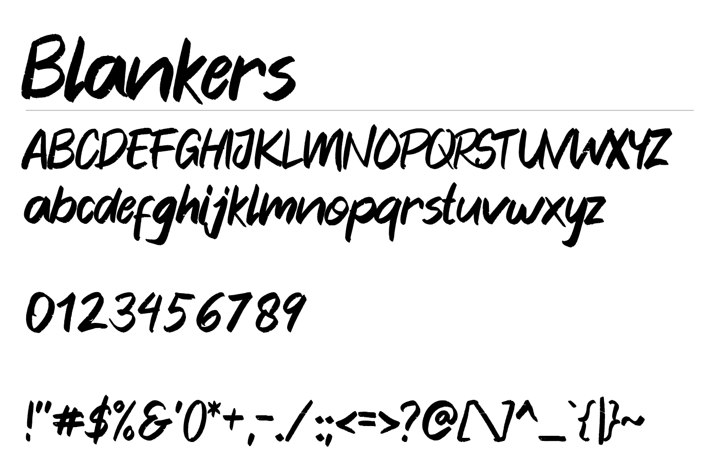 Blankers Font preview