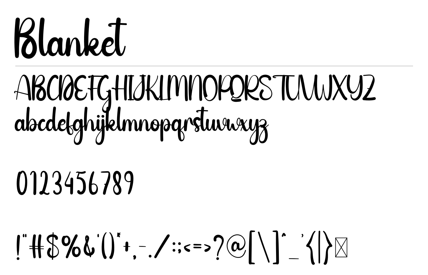 Blanket Font preview