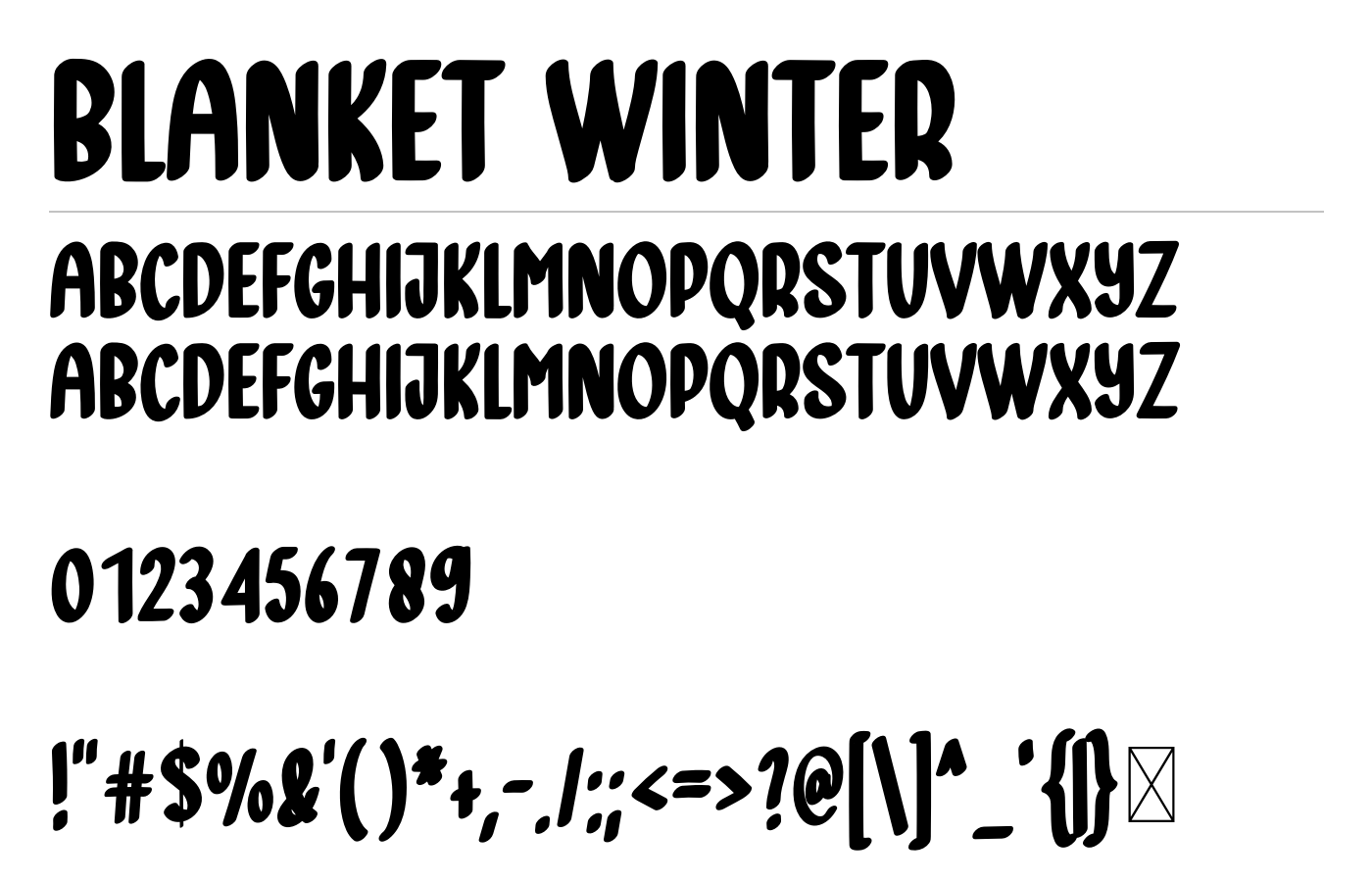 Blanket Winter Font preview