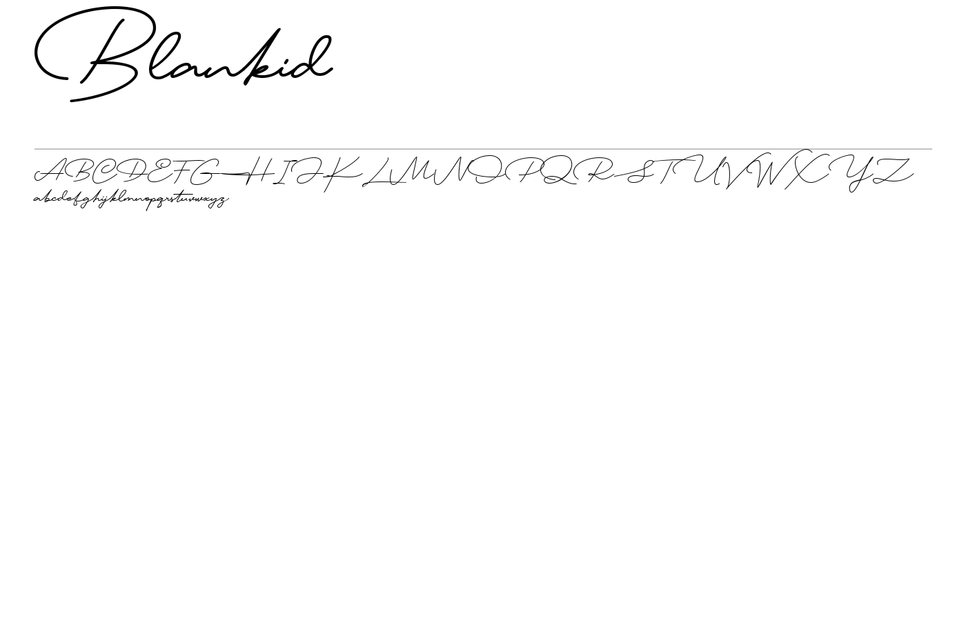 Blankid Font preview