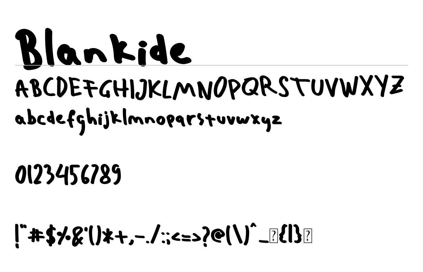 Blankide Font preview