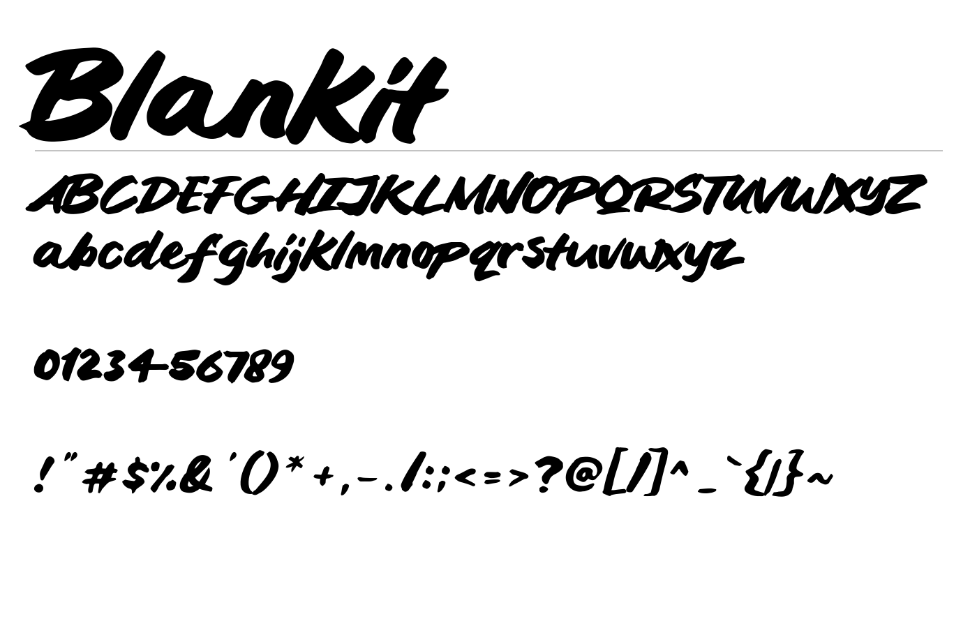 Blankit Font preview