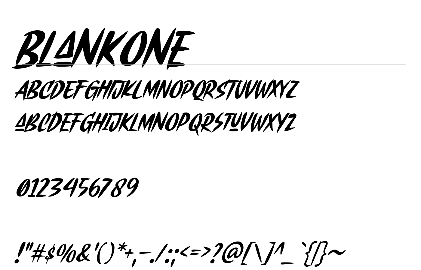 Blankone Font preview