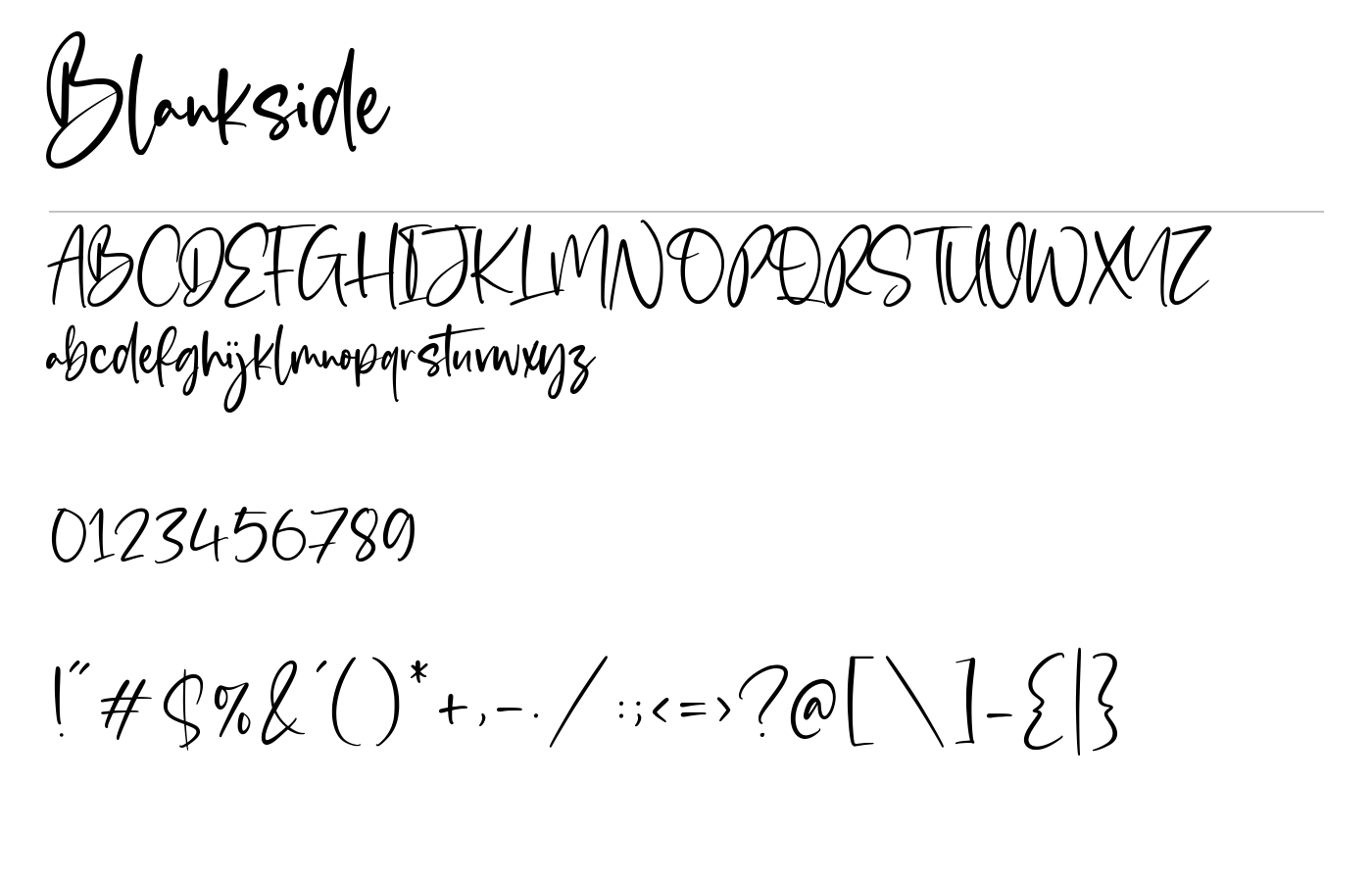 Blankside Font preview