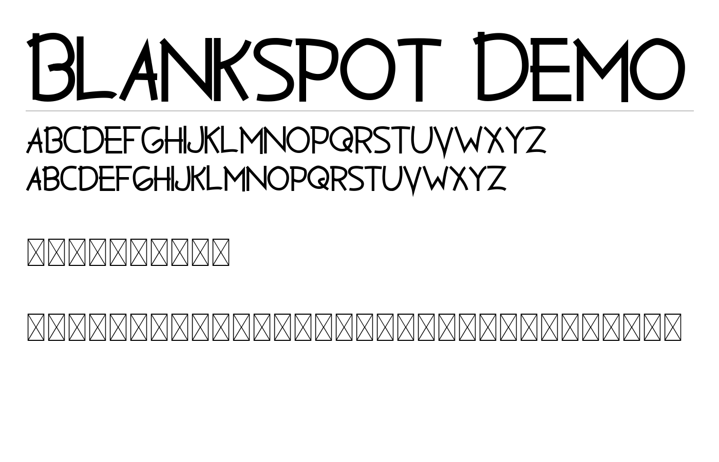Blankspot Demo Font preview