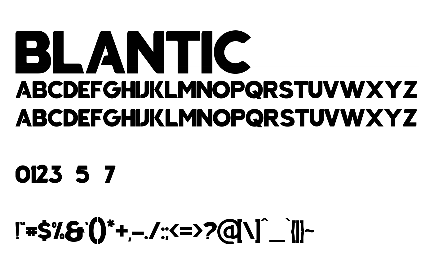blantic Font preview