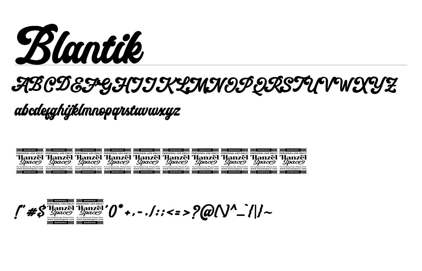 Blantik Font preview