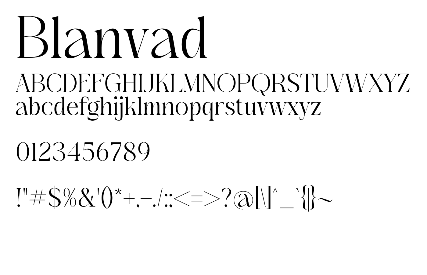 Blanvad Font preview