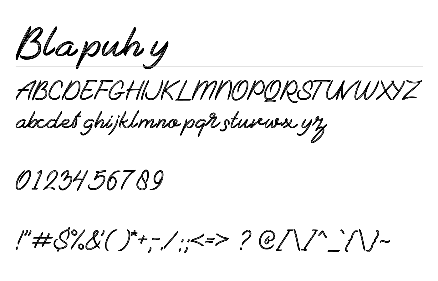 Blapuhy Font preview