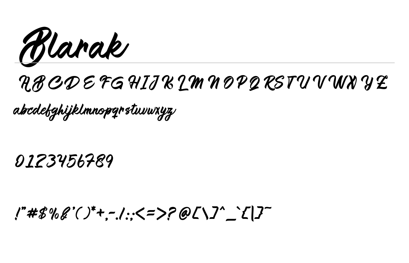 Blarak Font preview