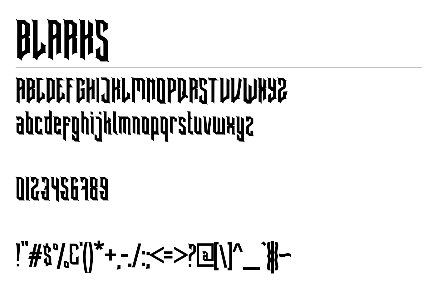 BLARKS Font preview