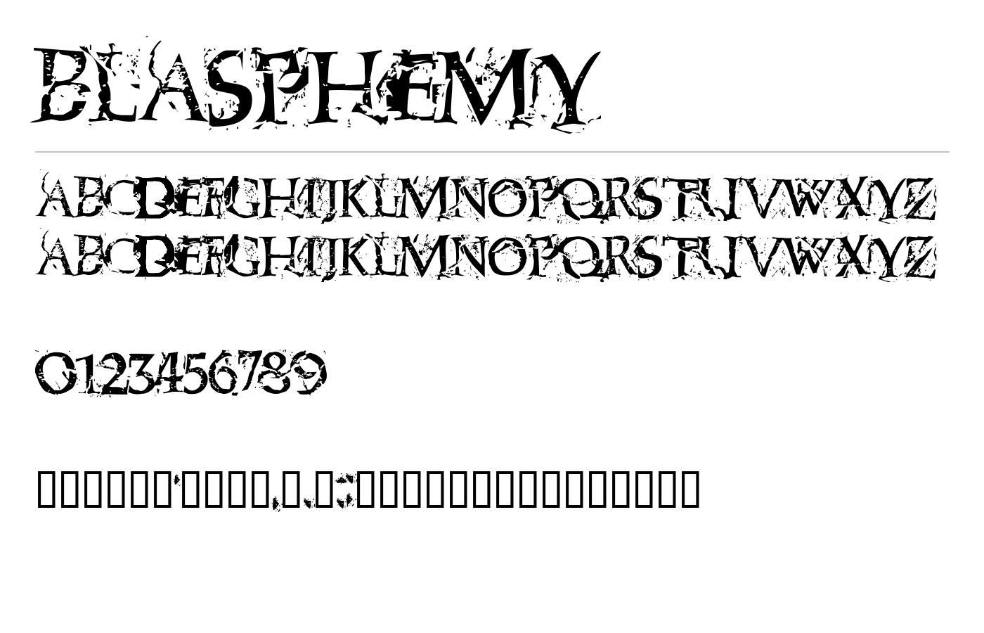 Blasphemy Font preview