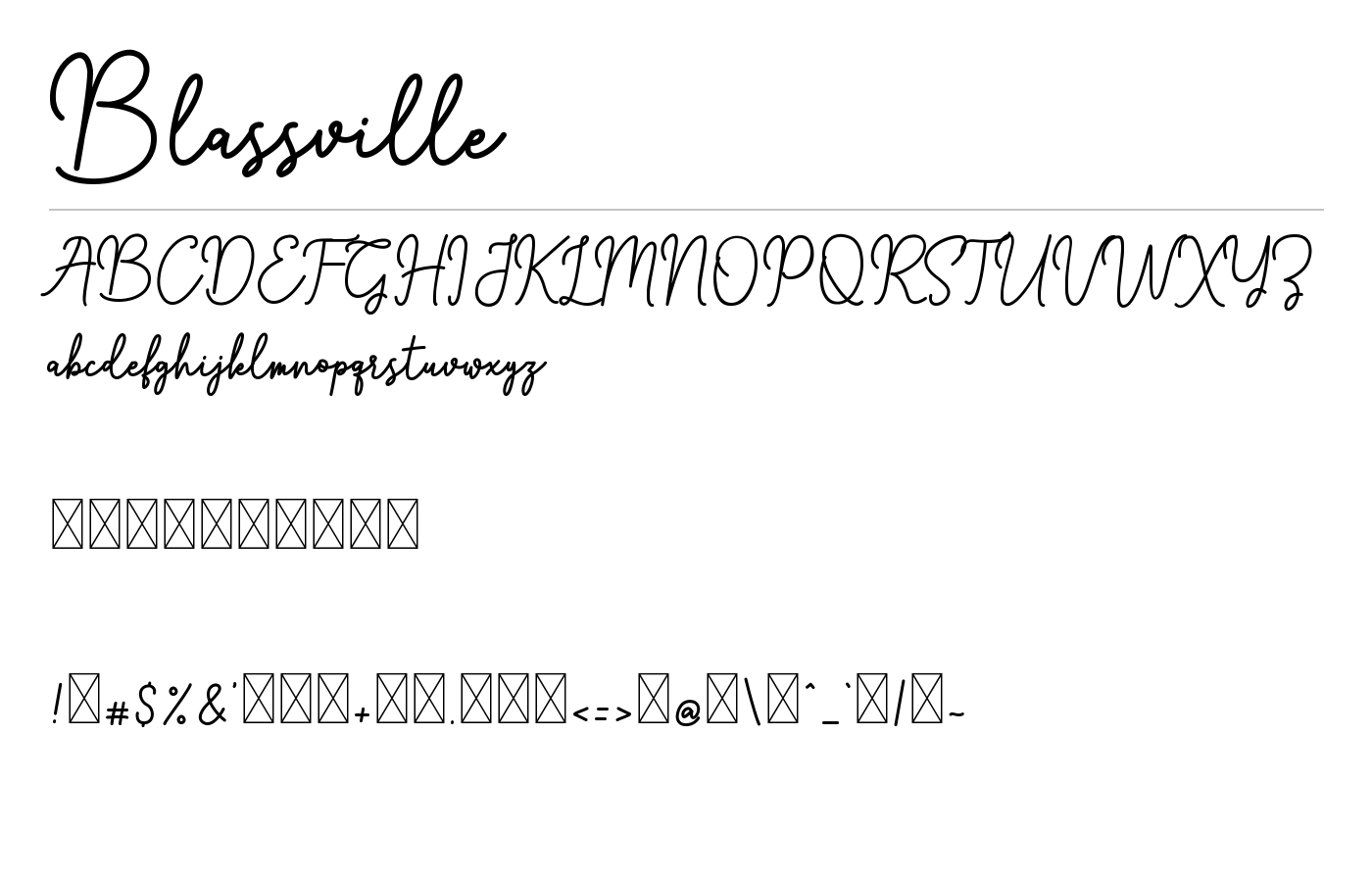 Blassville Font preview