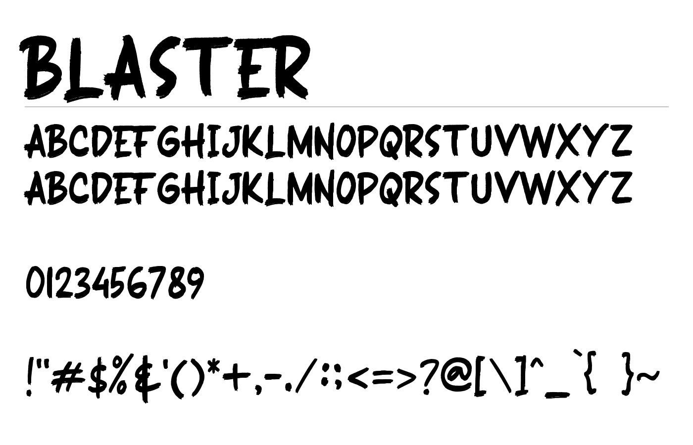 BLASTER Font preview